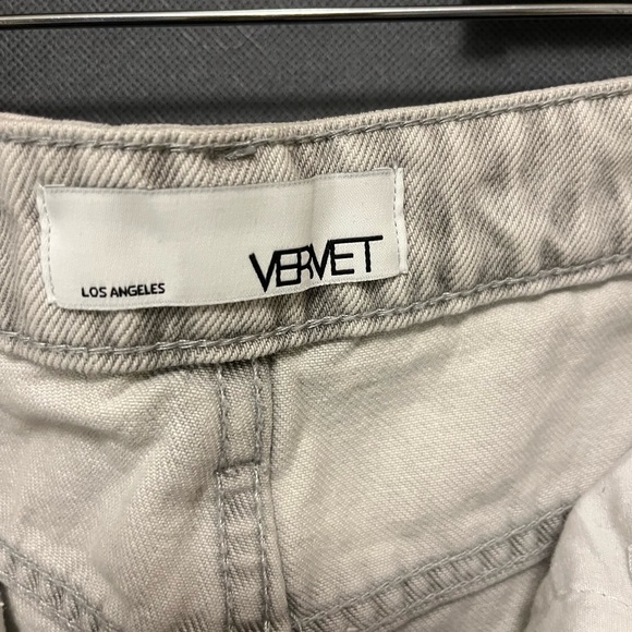 Vervet Distressed High Rise Crop Gray Women's Jeans - Picture 3 of 4